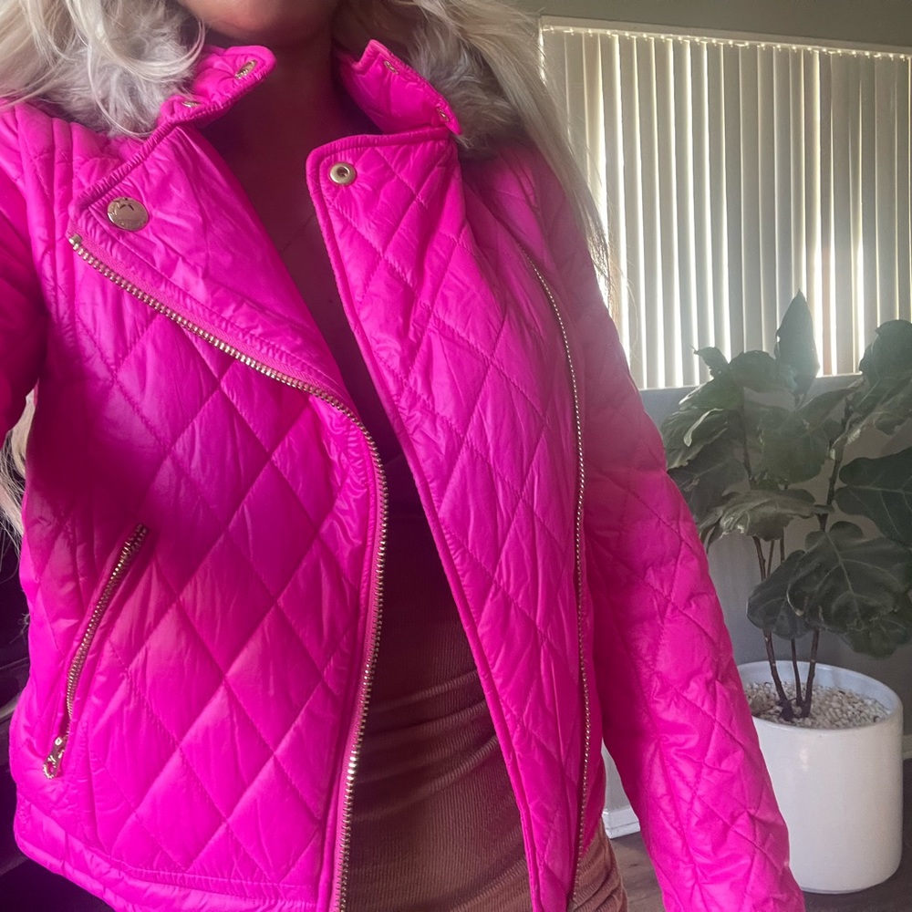 Juicy couture jacket with furry outlined hood